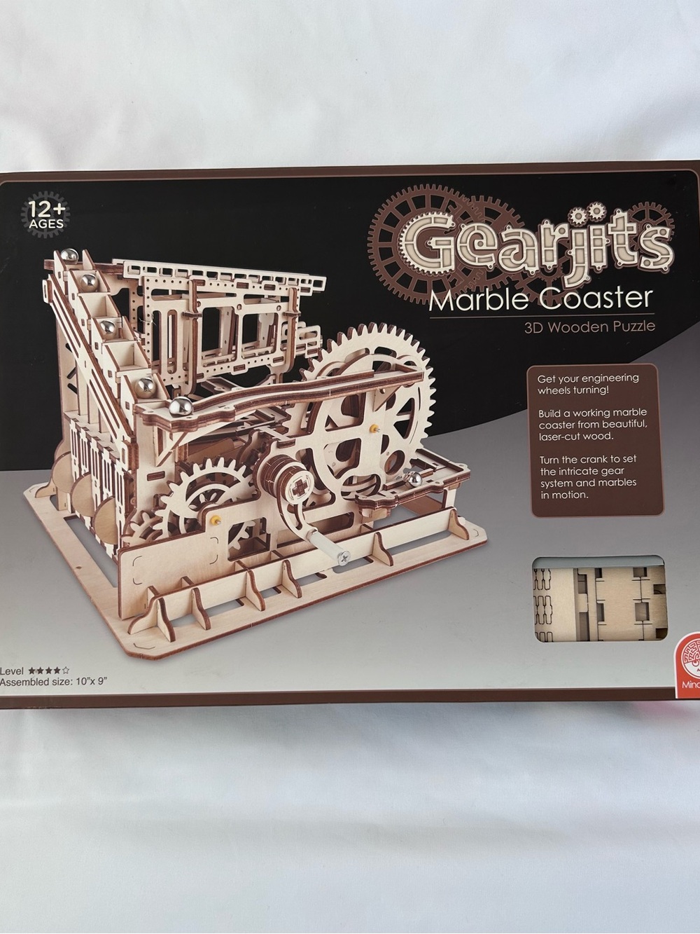 Gearjits Marble Coaster 3D Wooden Puzzle - Natural Wood